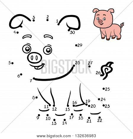 Numbers Game For Children. Little Pig