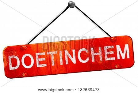 Doetinchem, 3D rendering, a red hanging sign