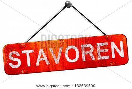 Stavoren, 3D rendering, a red hanging sign
