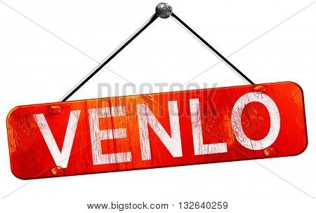 Venlo, 3D rendering, a red hanging sign