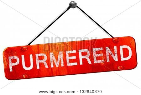 Purmerend, 3D rendering, a red hanging sign