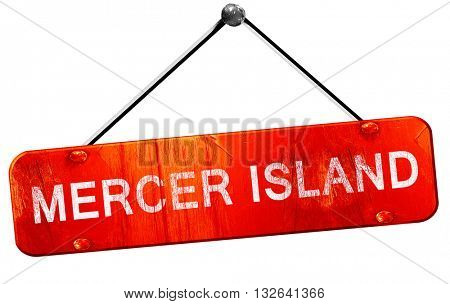 mercer island, 3D rendering, a red hanging sign
