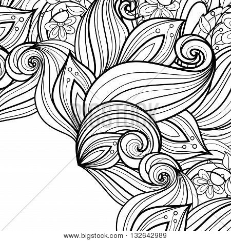 Vector Monochrome Floral Background