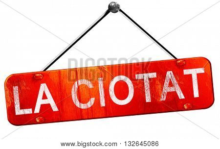 la ciotat, 3D rendering, a red hanging sign