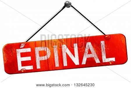 Epinal, 3D rendering, a red hanging sign