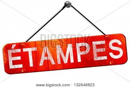 etampes, 3D rendering, a red hanging sign