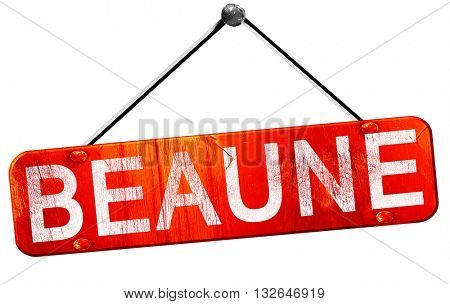 beaune, 3D rendering, a red hanging sign