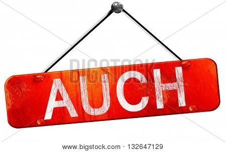 auch, 3D rendering, a red hanging sign