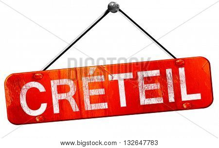 creteil, 3D rendering, a red hanging sign