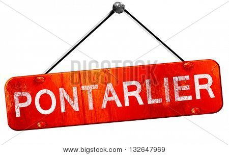 pontarlier, 3D rendering, a red hanging sign