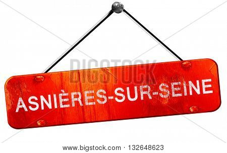 asnieres-sur-seine, 3D rendering, a red hanging sign
