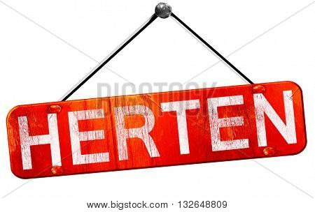Herten, 3D rendering, a red hanging sign