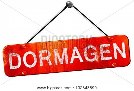 Dormagen, 3D rendering, a red hanging sign