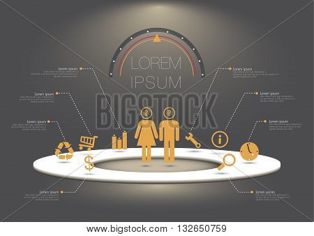 İnfo Graphic, Gradient Background, design element on the disk