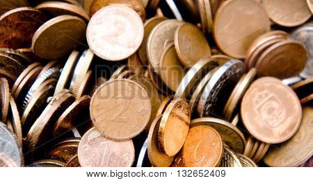 water to bubble, money in water, the gold river, coins of the different countries, indistinct
