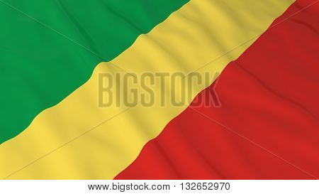 Congolese Flag HD Background - Flag of Congo 3D Illustration