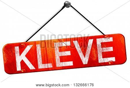 Kleve, 3D rendering, a red hanging sign
