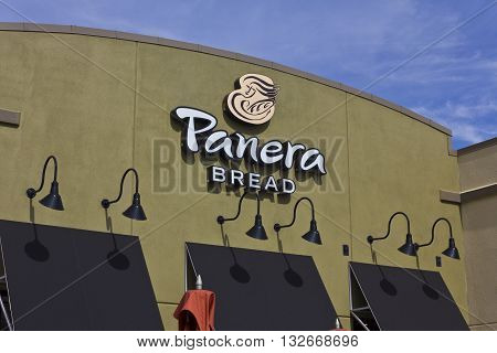 Indianapolis - Circa June 2016: Panera Bread Retail Location. Panera is a Chain of Fast Casual Restaurants Offering Free WiFi II