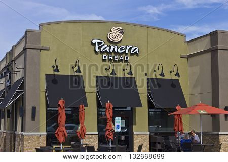 Indianapolis - Circa June 2016: Panera Bread Retail Location. Panera is a Chain of Fast Casual Restaurants Offering Free WiFi I