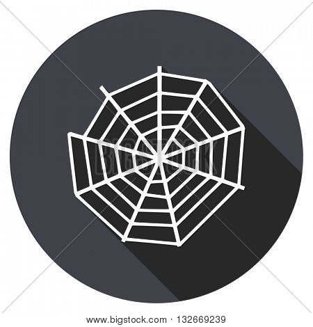 spider web vector icon, circle flat design internet button, web and mobile app illustration