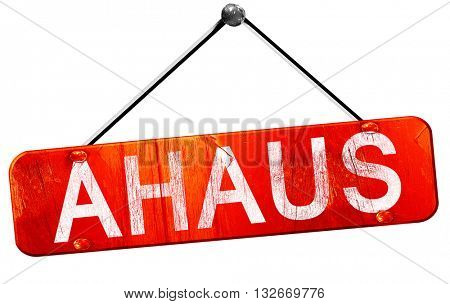 Ahaus, 3D rendering, a red hanging sign