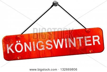 Konigswinter, 3D rendering, a red hanging sign