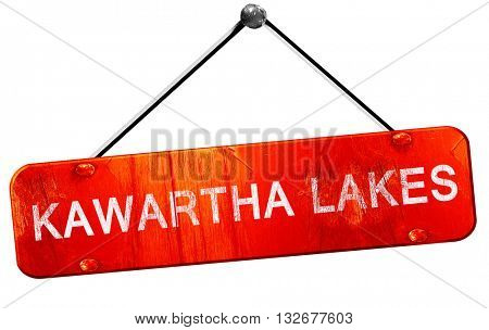 Kawartha lakes, 3D rendering, a red hanging sign