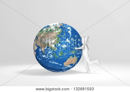 3d Man hugs Earth - Asia Oceania Edition (Elements of this image furnished by NASA)