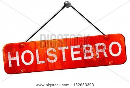 Holstebro, 3D rendering, a red hanging sign