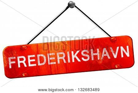 Frederikshavn, 3D rendering, a red hanging sign