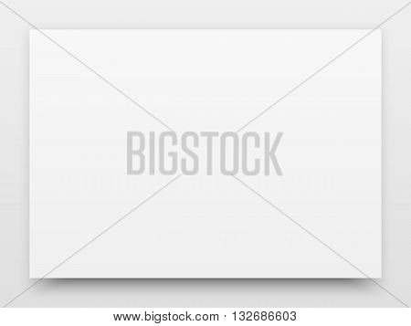 A2 white poster realistic template, mock-up with margins, realistic shadow and light background for design concepts, presentations, web, identity, prints. Vector illustration.