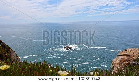 Atlantic coast. View from height. Portugal, Cabo da Roca.