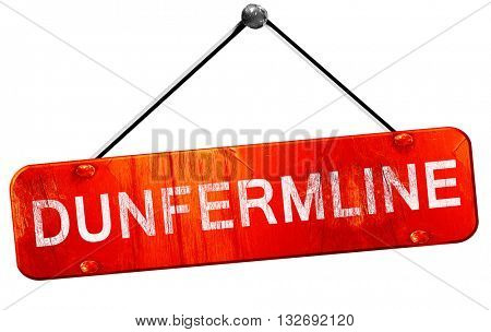 Dunfermline, 3D rendering, a red hanging sign