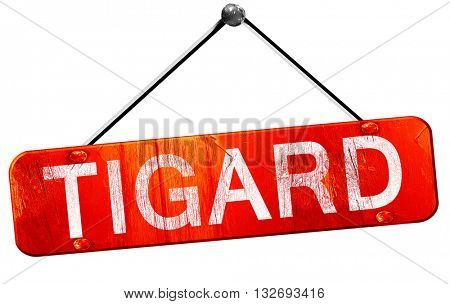 tigard, 3D rendering, a red hanging sign