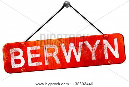 berwyn, 3D rendering, a red hanging sign
