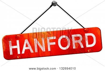 hanford, 3D rendering, a red hanging sign