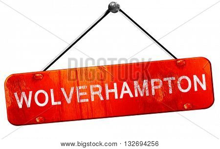 Wolverhampton, 3D rendering, a red hanging sign