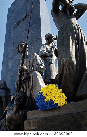 UKRAINE KHARKOV JUNE 28 2014:Taras Shevchenko Monument (to Ukrainian poet writer artist and thinker).Sculptor Matvey Manizer1935