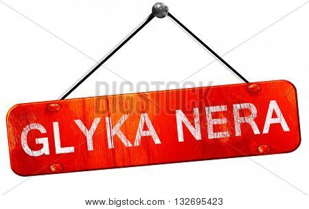 Glyka nera, 3D rendering, a red hanging sign