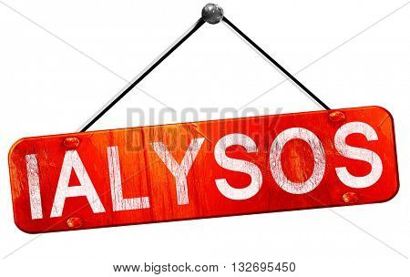 Ialysos, 3D rendering, a red hanging sign