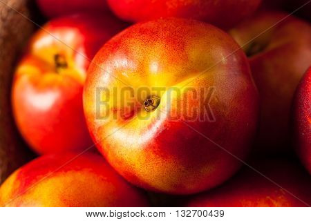 Healthy Organic Raw Ripe Nectarines
