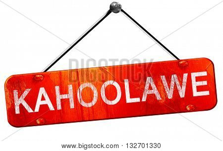 Kahoolawe, 3D rendering, a red hanging sign