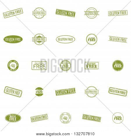 abstract gluten free labels on a white background