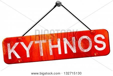 Kythnos, 3D rendering, a red hanging sign