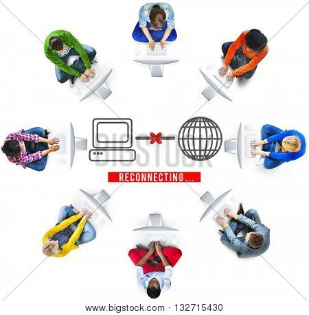 Reconnecting Access Disconnected Internet Concept