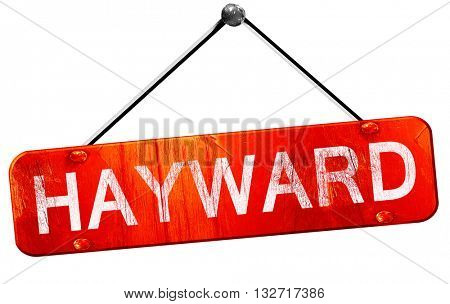 hayward, 3D rendering, a red hanging sign