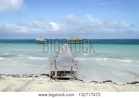 Deck at the beach in Cayo Guillermo - Ciego de Avila Province, Cuba.
