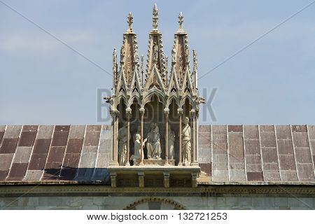 Sculpture compositions of Camposanto Monumentale in Pisa Italy
