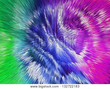 Impressionism Painting With Extrusion Effect, Colored Floral Background, Bright Colorful Abstract, E