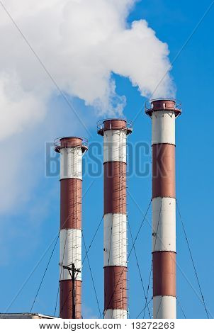 Lots Of Smoking Chimneys Other Blue Sky